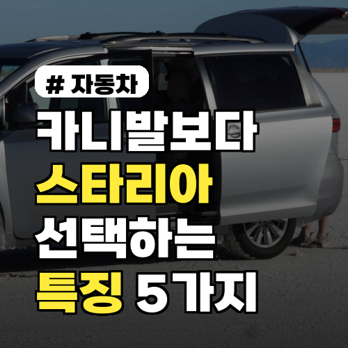 카니발보다 스타리아 선택하는 사람들 특징 5가지