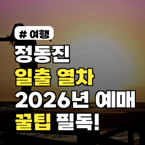 정동진 일출 열차 타고 떠날 분들 필독! 2026년 예매 꿀팁