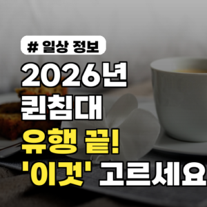 2026년 퀸침대 유행 끝! 원목, 평상형 대신 ‘이것’ 고르세요
