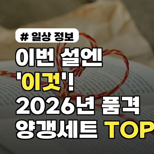 이번 설엔 '이것'! 2026년 품격 있는 양갱선물세트 TOP 5