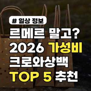 르메르 말고? 2026년 가성비 크로와상백 브랜드 TOP 5 추천