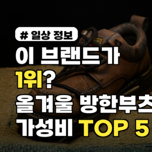 이 브랜드가 1위? 올겨울 방한부츠 가성비 TOP 5 비교