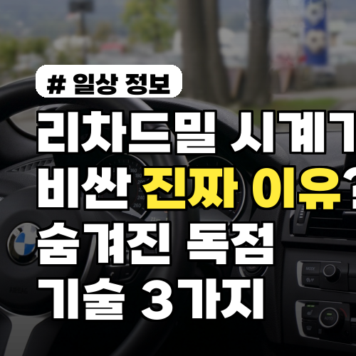 리차드밀 시계가 비싼 진짜 이유? 숨겨진 독점 기술 3가지