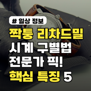 짝퉁 리차드밀 시계 구별법? 전문가가 알려주는 핵심 특징 5가지