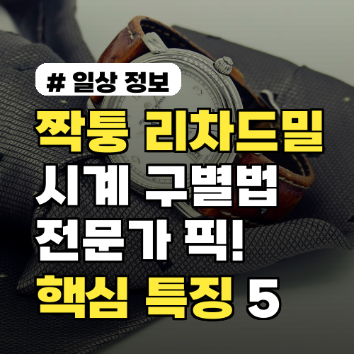 짝퉁 리차드밀 시계 구별법? 전문가가 알려주는 핵심 특징 5가지