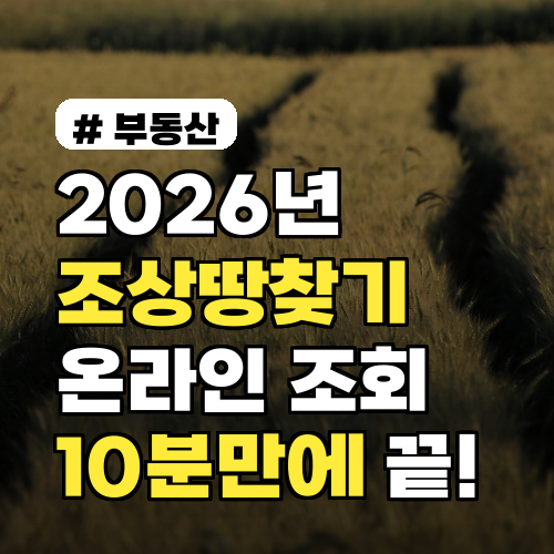 2026년 조상땅찾기 온라인 조회, 10분 만에 끝내는 초간단 방법