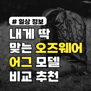 내게 딱 맞는 오즈웨어 어그! 인기 모델 3가지 비교 추천