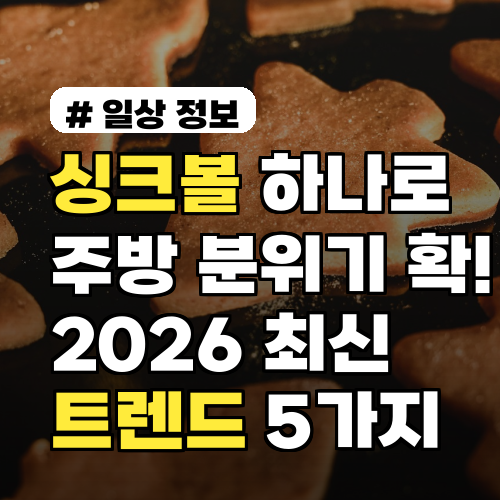 싱크볼 하나로 주방 분위기 확! 2026년 최신 트렌드 5가지