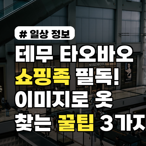 테무·타오바오 쇼핑족 필독! 이미지로 옷 찾는 꿀팁 3가지