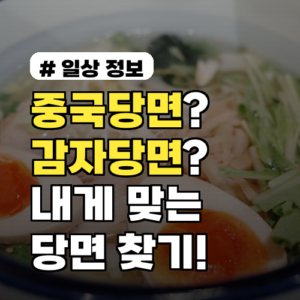 중국당면? 감자당면? 당신에게 맞는 당면 종류와 요리