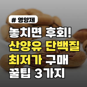 놓치면 후회! 이번 달 산양유 단백질 최저가 구매 꿀팁 3가지
